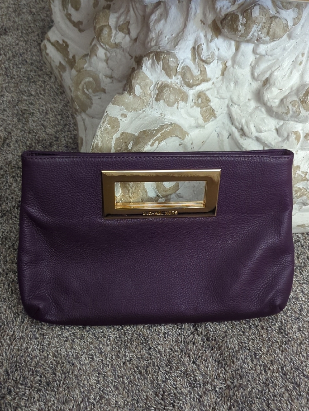 Michael Michael Kors Leather Purple Clutch - Picture 2 of 6